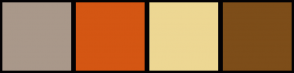 Color Scheme with #A9988A #D45613 #EDD793 #7D4D19