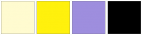 Color Scheme with #FFFBD0 #FFF10D #9E8EDE #000000