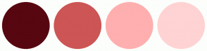 Color Scheme with #570710 #CD5555 #FFAFAF #FFD3D3