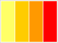 Color Scheme with #FFFF66 #FFCC00 #FF9900 #FF0000