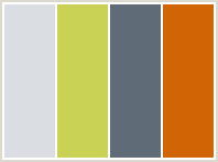 Color Scheme with #DADDE2 #C9D255 #5F6B77 #D16405