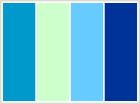 Color Scheme with #0099CC #CCFFCC #66CCFF #003399