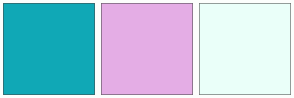 Color Scheme with #10A8B6 #E4ADE5 #EAFFF9