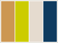 Color Scheme with #CC9752 #CCCC00 #E5DBCF #0F3B5F