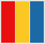Color Scheme with #E8110F #FBC723 #1B6AA5