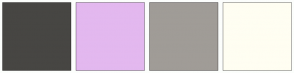 Color Scheme with #474643 #E3B8EF #A09C97 #FFFEF2