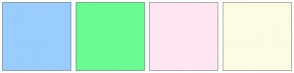 Color Scheme with #99CCFF #6AFB92 #FFE6F3 #FCFBE3