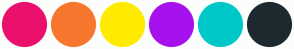 Color Scheme with #EA116C #F7772E #FFEB00 #A711EE #00C8C8 #1E292F