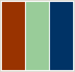 Color Scheme with #993300 #99CC99 #003366
