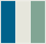 Color Scheme with #00628B #E6E6DC #81A594