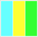Color Scheme with #66FFFF #FFFF33 #33FF33