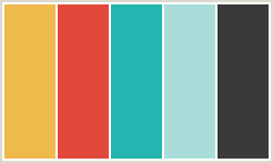Color Scheme with #EEBA4C #E3493B #23B5AF #A9DDD9 #3A3A3C