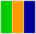 Color Scheme with #00CC00 #FF9900 #000099