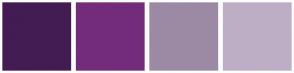 Color Scheme with #421C52 #732C7B #9C8AA5 #BDAEC6