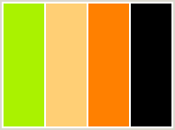 Color Scheme with #AAF200 #FFCF75 #FF8000 #000000