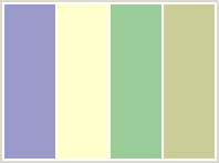 Color Scheme with #9999CC #FFFFCC #99CC99 #CCCC99