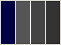 Color Scheme with #000044 #555555 #444444 #333333