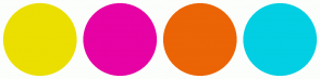 Color Scheme with #EBDF00 #E602A4 #EB6405 #02CFE3