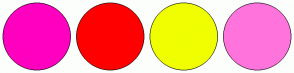 Color Scheme with #FF00BF #FF0000 #F0FF00 #FF74DC