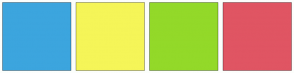 Color Scheme with #3CA5DE #F5F558 #93D929 #E05563