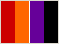 Color Scheme with #CC0000 #FF6600 #660099 #000000