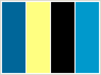 Color Scheme with #006699 #FFFF81 #000000 #0099CC