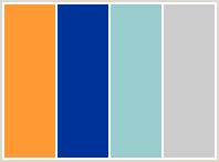 Color Scheme with #FF9933 #003399 #99CCCC #CCCCCC