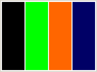 Color Scheme with #000000 #00FF00 #FF6600 #000066