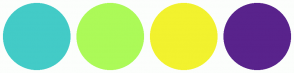 Color Scheme with #43CBC7 #ACFA58 #F2F22E #59238C