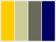 Color Scheme with #FFCC00 #CCCC99 #6A6A5A #000066
