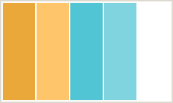 Color Scheme with #EAA83A #FEC56B #51C5D4 #80D4DF #FFFFFF